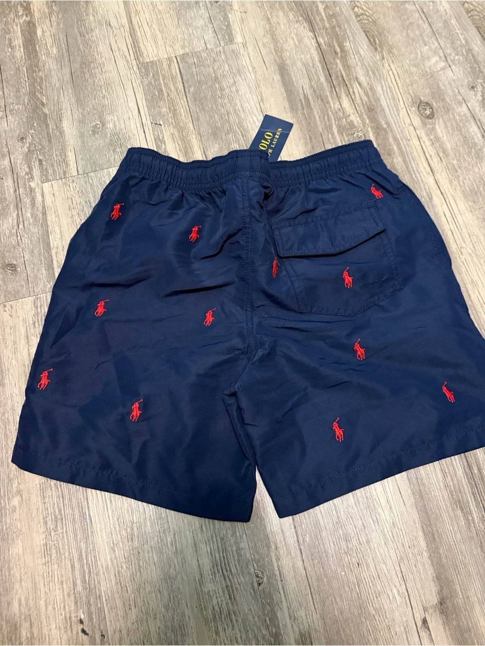 Polo by Ralph Lauren Navy Shorts with Red Pony Embroidery